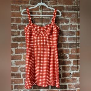 ADORABLE Red and White Gingham Mini Dress - 6